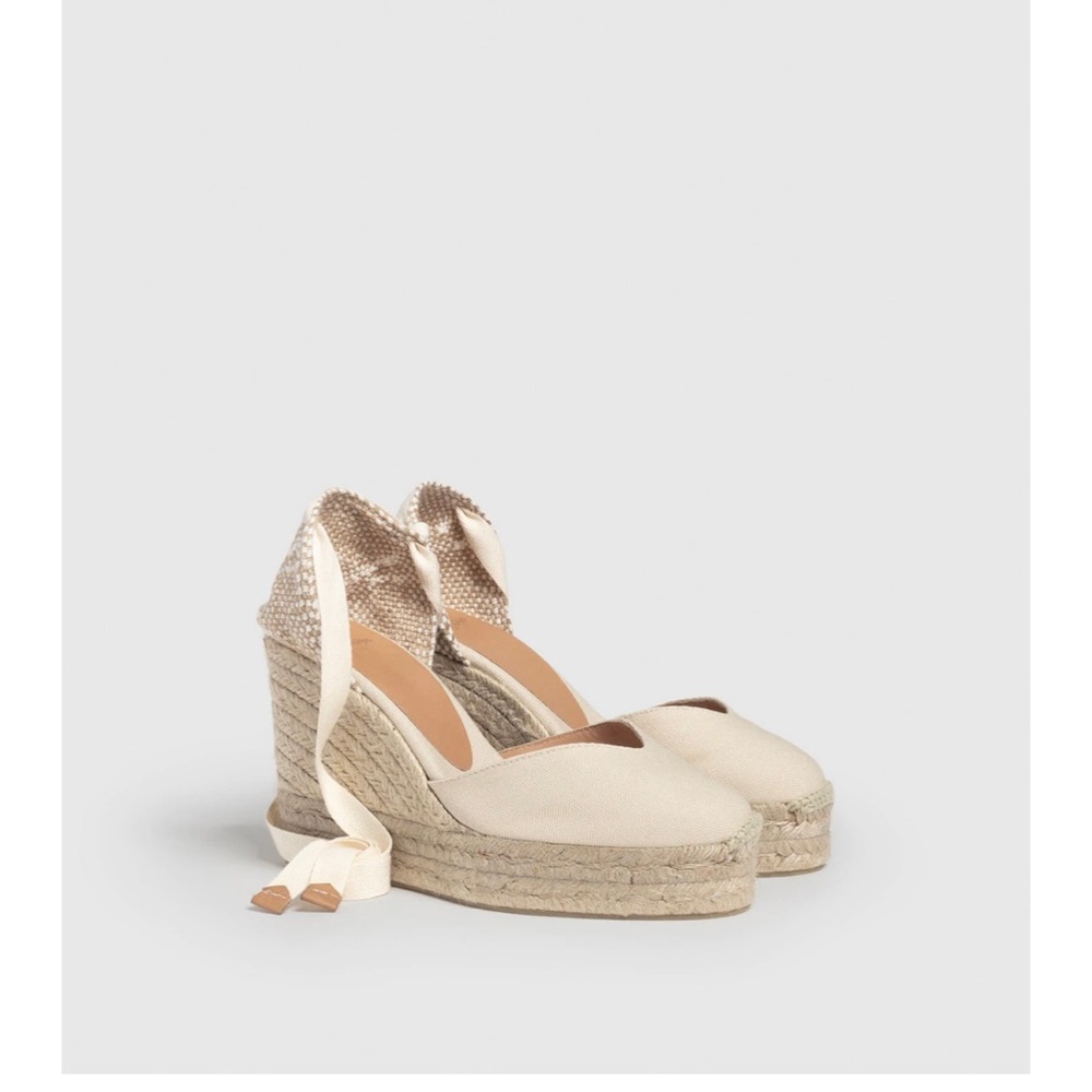 WORN ONCE FOR 2 HR! Castaner Chiara 80mm platform wedge. Excellent condition!
